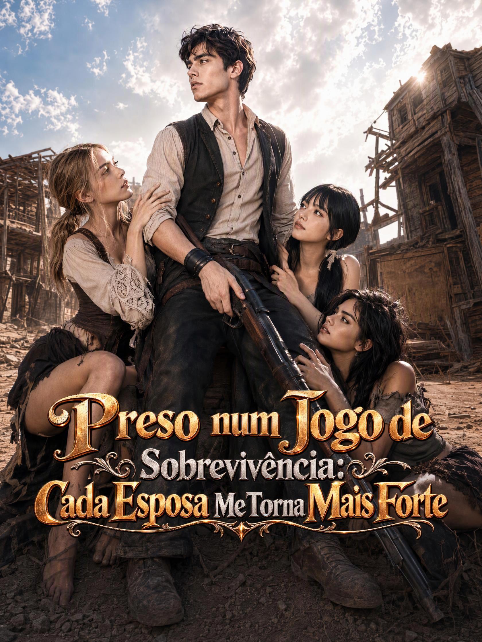 Preso num Jogo de Sobrevivência: Cada Esposa Me Torna Mais Forte